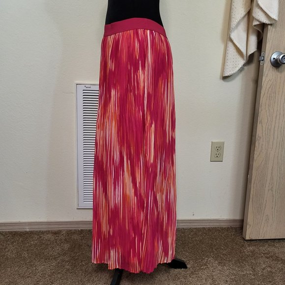 Ruby Rd. Women's Elastic waist Skirt, Pink Red Orange, Size 10 - Picture 2 of 8